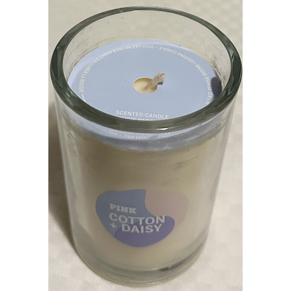 Victoria's Secret PINK Scented Candle Single Wick Glass Jar Cotton+Daisy